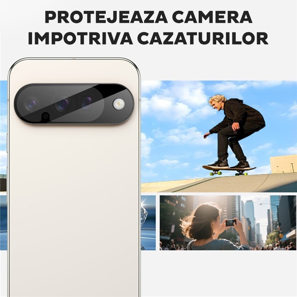 Folie Camera Daden din sticla pentru Google Pixel 10, Full Cover, Protectie Profesionala, Ultra Rezistenta, Calitate Premium, Negru
