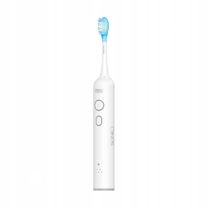 Elektromos fogkefe Teesa Sonic Elite, fehér, 31.000 pulzáló mozdulat/perc, 15 üzemmód, vízálló, 2 pótfejjel