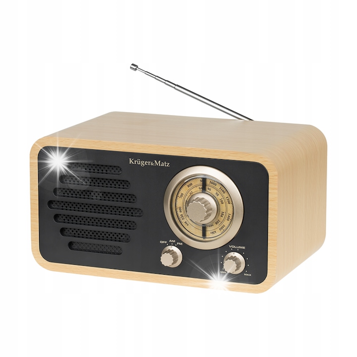 Аналогово радио KrugerMatz Retro, FM/AM, телескопична антена, 233x125x44mm, пълен комплект