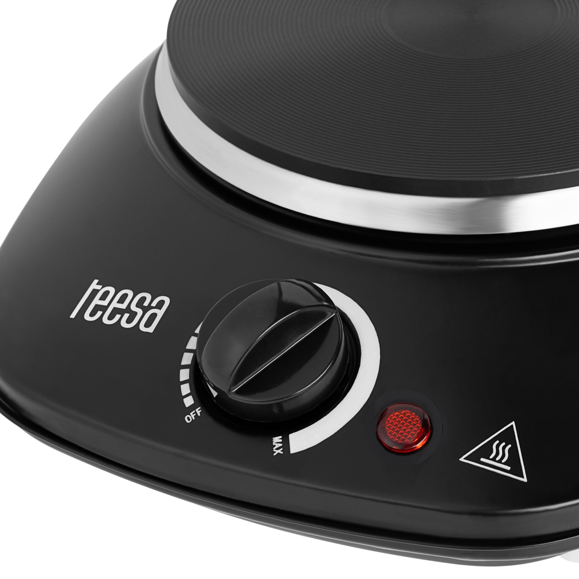 Teesa TSA0201 Tragbarer Elektroherd 1000W – Einzel-Gussbrenner Aus Edelstahl Für Camping & Co.