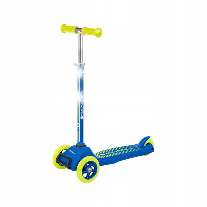 Gyermek roller 3 kerékkel Rebel Kids Wheels sárga, állítható, csúszásmentes fellépőlap, 575x250x855mm