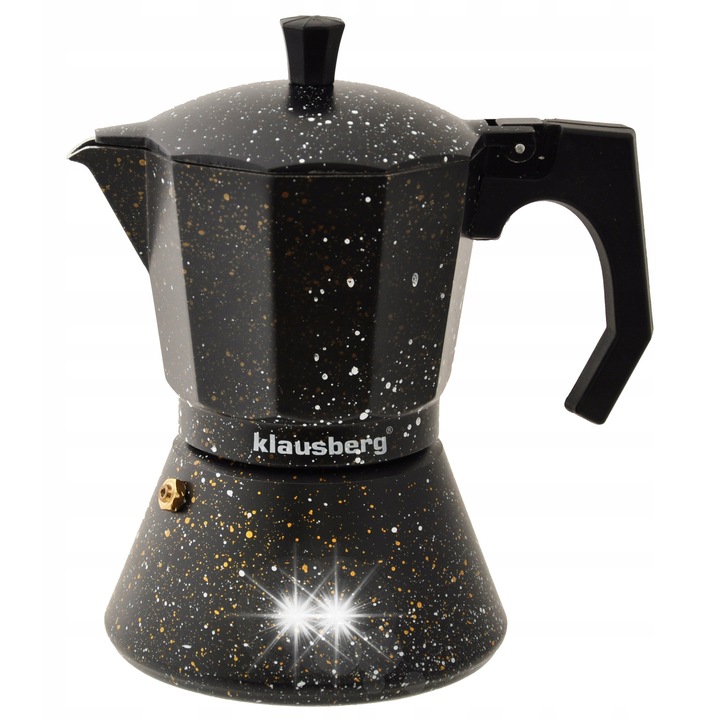 Klausberg 450ml kávéfőző, alumínium, rozsdamentes acél, márvány fekete