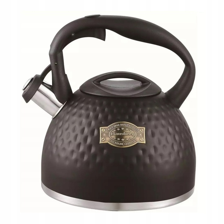 Ceainic Klausberg 3L din otel inoxidabil, cu functie de fluier, negru