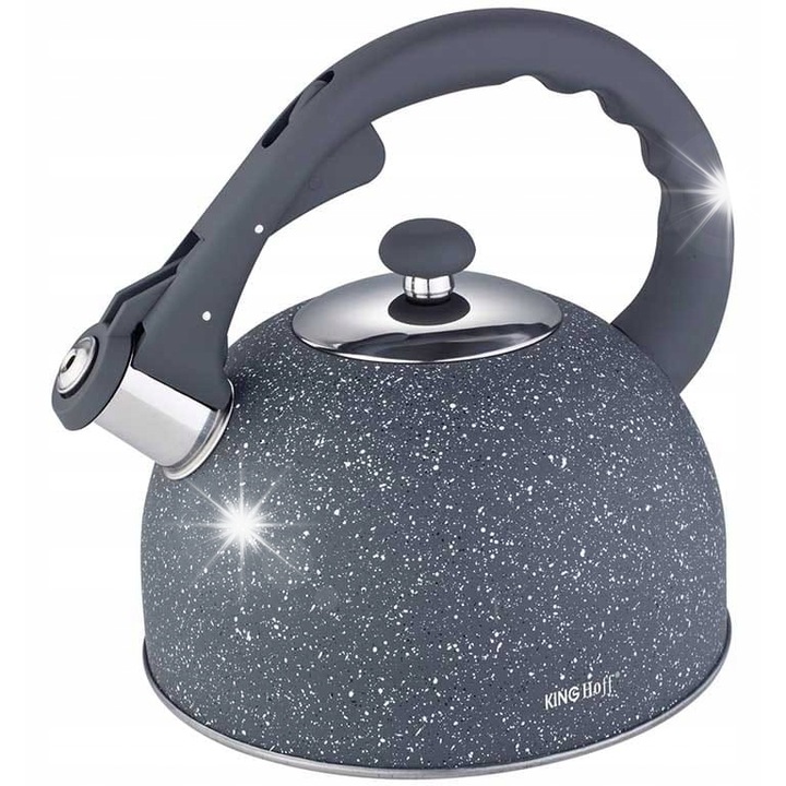 Kinghoff rozsdamentes acél teáskanna, 2.6L, levehető fedéllel, szürke