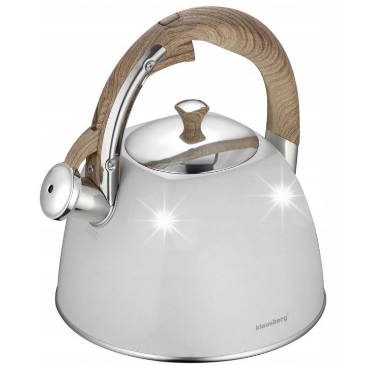 Vízforraló, 3.0L Klausberg, fehér, rozsdamentes acél, minden típusú főzőlaphoz