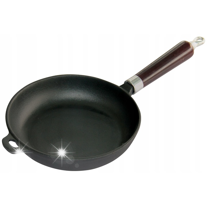 Чугунен тиган Kinghoff, 24см, индукционен, черен, дълбок