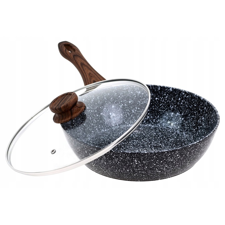 Тиган, Kinghoff, 28x7,5см, сив, дръжки имитация на дърво