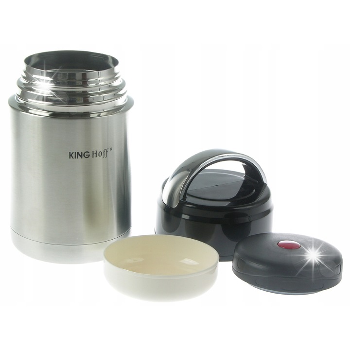 Termosz, Kinghoff 0,8L, inox, 22,5x11cm