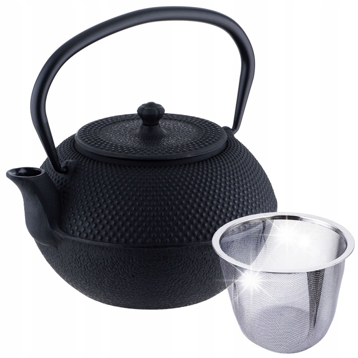 Чугунен чайник с инфузер, Kinghoff, 1.2L, филтър от неръждаема стомана, 19см, многоцветен