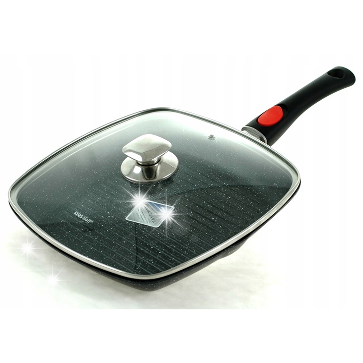 Tigaie Kinghoff KH 1511, 28x28cm, multicolor, 4.5cm inaltime, set cu capac