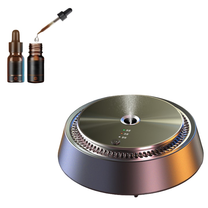 Дифузер за Ароматерапия за Автомобил Prodys, Интелигентен Ароматизатор за Автомобил с Включено Етерично Масло, Автоматично Включване със Сензор за Движение, 3 Режима на Интензивност, Преносим, Нано-Спрей, Елегантен Дизайн, Презареждаем