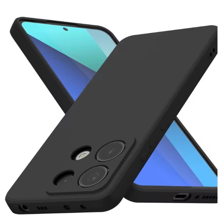 Husa telefon compatibila cu Xiaomi Redmi Note 14s 4G, Anti-Soc, Protectie camera, Microfibra interior ( catifea ), Margini Ridicate pentru Protectia Ecranului, Negru