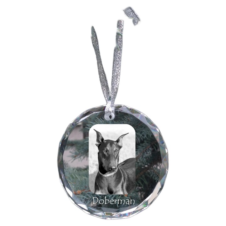 Glob de Craciun personalizat Doberman, Art-Dog, cristal, 7x1cm