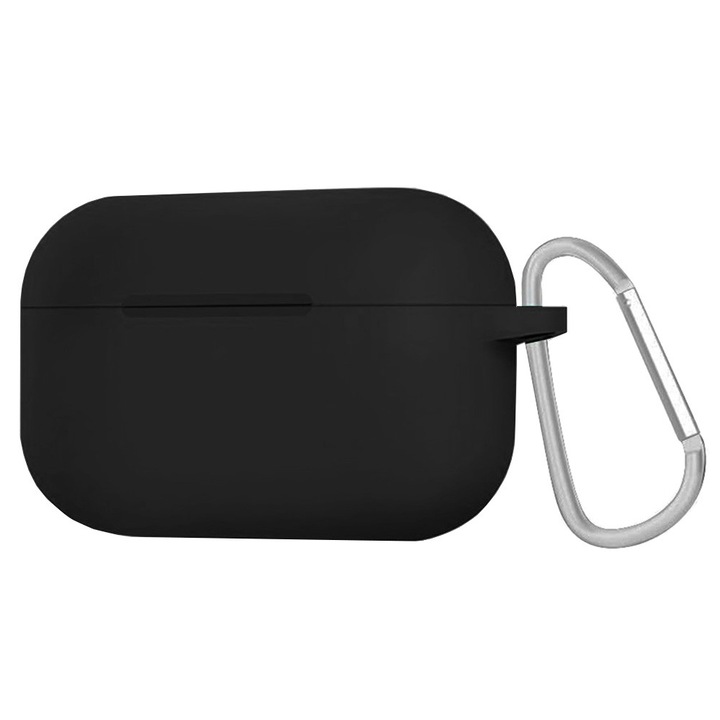 Husa pentru AirPods Pro 1, Liquid Silicone, V18, Silicon, Black