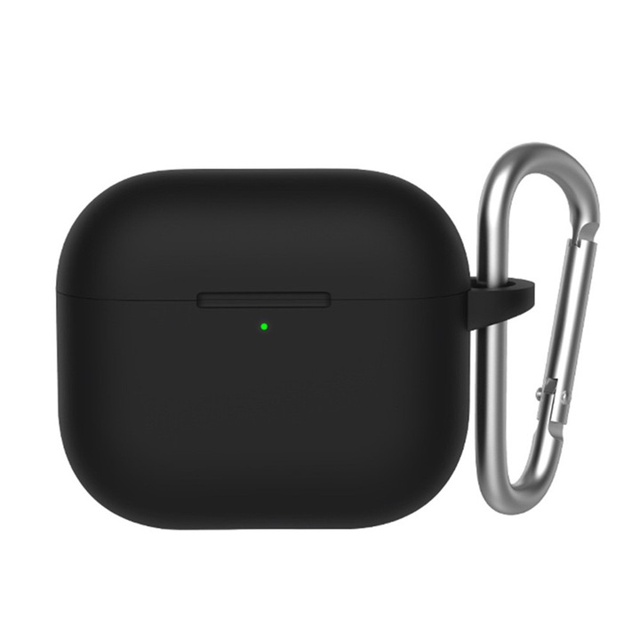 Husa pentru AirPods 3, Liquid Silicone, V10, Silicon, Black