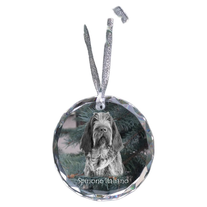 Glob de Craciun personalizat Brac italian, Art-Dog, cristal, 7x1cm