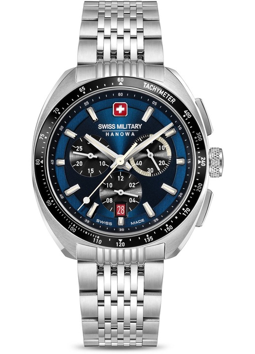 Swiss Military Hanowa Defender Chronograph óra, kék, rozsdamentes acél, Ronda 5030D kvarc szerkezet, 10 ATM