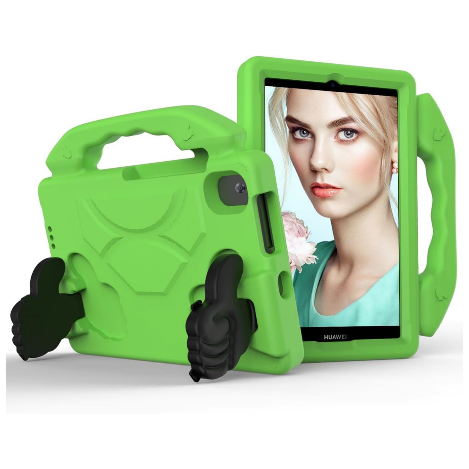 Husa protectie tableta pentru copii, compatibila cu Samsung TAB A9 8.7 inch X110/X115/T220/T225/T290/T295, protectie silicon antisoc rezistenta la lovituri, Vanaxalife®, Verde