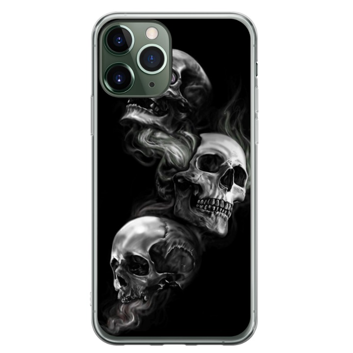Husa personalizata pentru Apple iPhone 11 Pro Max, model Skulls, S1D1M0032, TSS