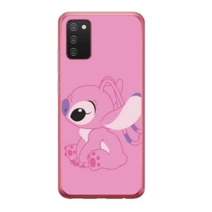 Husa personalizata si Folie de Silicon pentru Samsung Galaxy A02s, model Pink Stitch, S1D1M0005, TSS