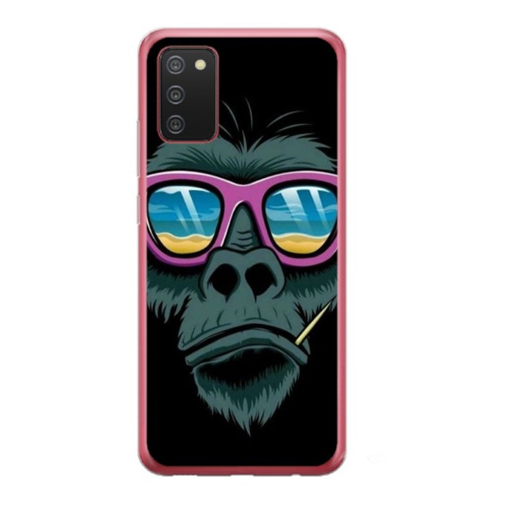 Husa personalizata si Folie de Silicon pentru Samsung Galaxy A02s, model Gorilla, S1D1M0288, TSS