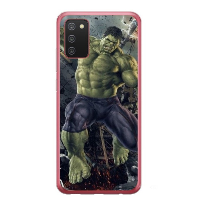 Husa personalizata si Folie de Silicon pentru Samsung Galaxy A02s, model Hulk #1, S1D1M0099, TSS