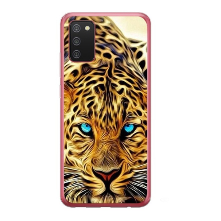 Husa personalizata si Folie de Silicon pentru Samsung Galaxy A03s, model Cheetah, S1D1M0382, TSS