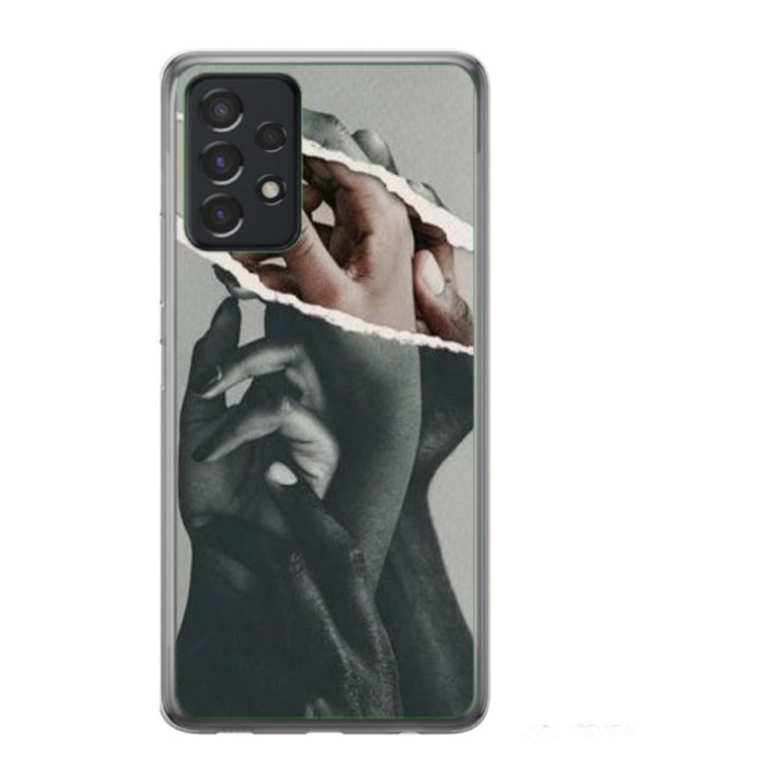 Husa personalizata pentru Samsung Galaxy A72, model Black and White Hands, S1D1M0300, TSS