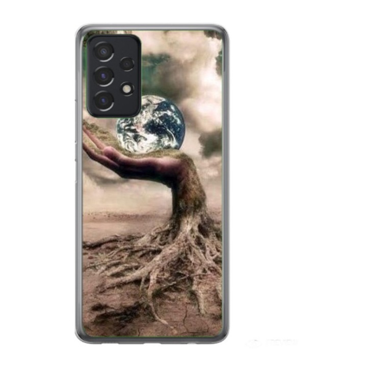 Husa personalizata si Folie de Silicon pentru Samsung Galaxy A72, model Abstract #4, S1D1M0339, TSS
