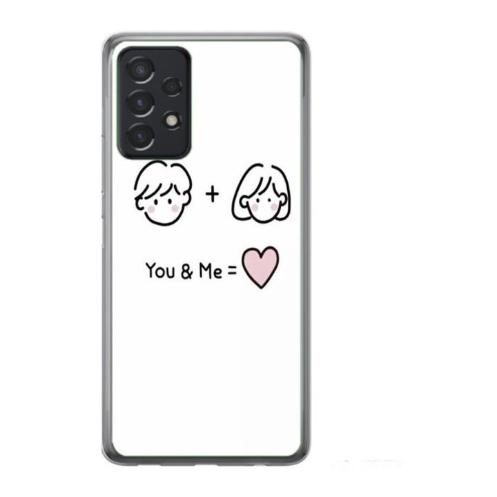 Husa personalizata si Folie de Silicon pentru Samsung Galaxy A72, model You and Me, S1D1M0274, TSS