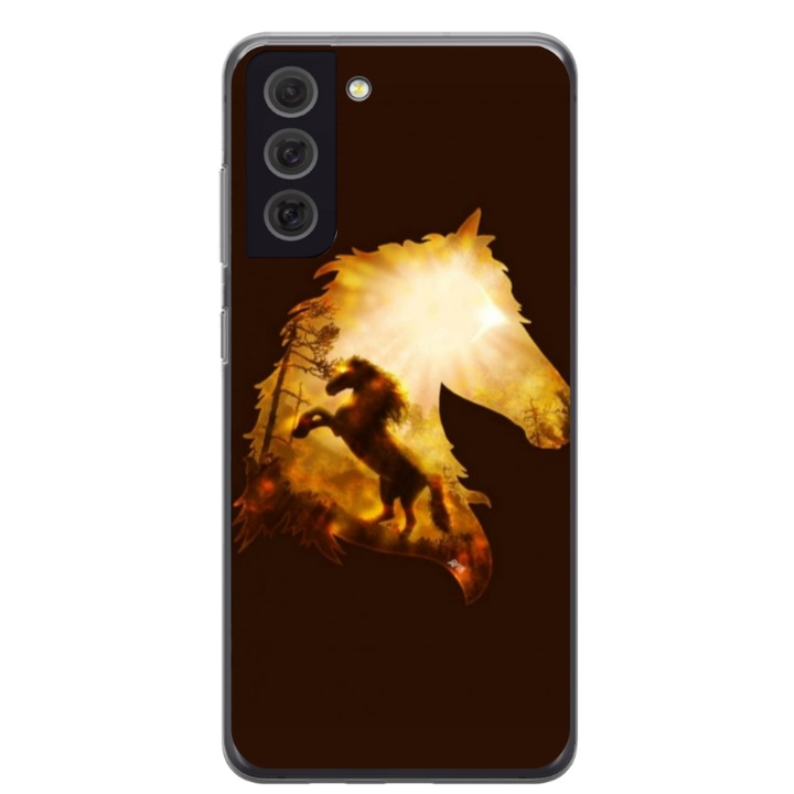 Husa personalizata pentru Samsung Galaxy S21 FE, model Horse #1, S1D1M0098, TSS