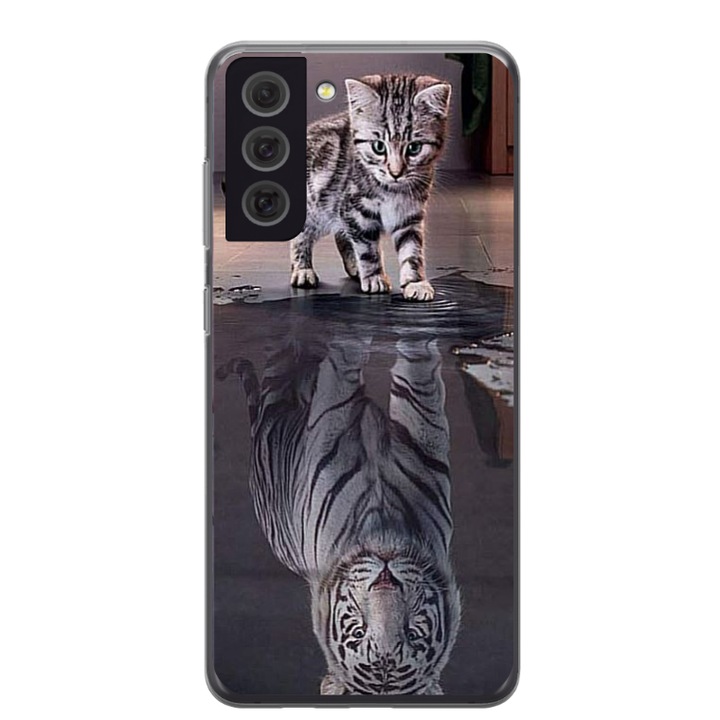 Husa personalizata pentru Samsung Galaxy S21 FE, model Tiger, S1D1M0242, TSS