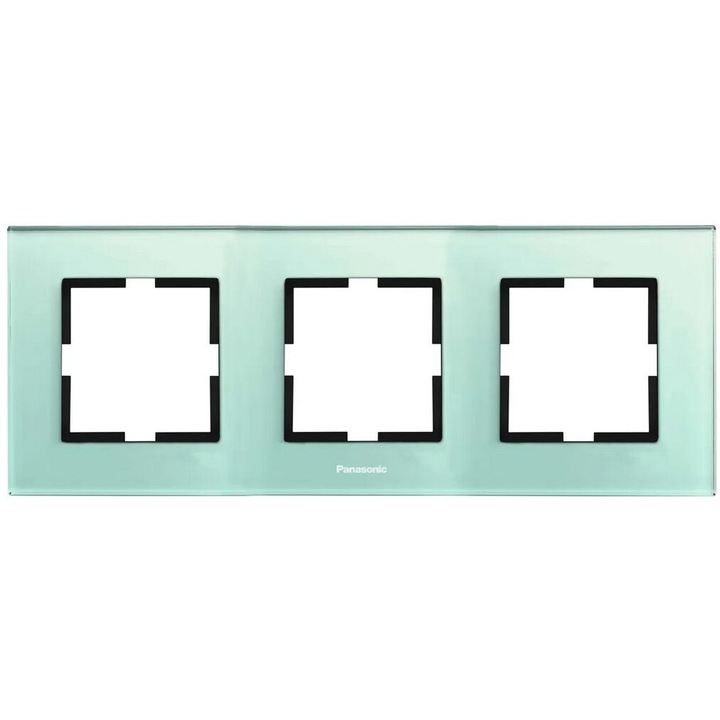 Rama electricală Panasonic, 3 orizontale, verde deschis