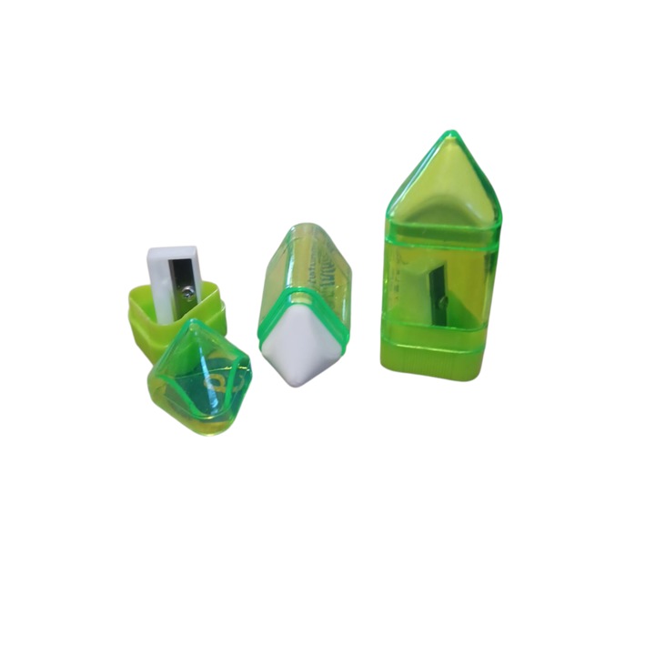 Ceruzahegyező Radírral, Tartállyal, Műanyag, Vision XXI, Zöld