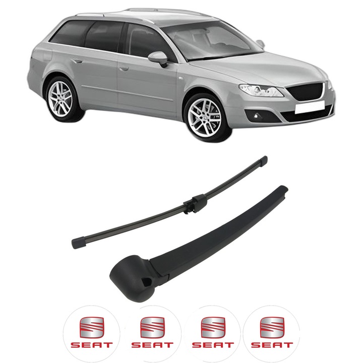 Set brat stergator spate cu lamela pentru SEAT EXEO ST (3R5) din 2009-2013, pentru spate, din cauciuc siliconat rezistent, 4 stickere auto SEAT
