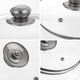 Capac Din Sticla, Orion, 22 cm, Sticla, Rezistent La Temperaturi De Pana La 200°C, Are Ventil, Maner Confortabil, Transparent