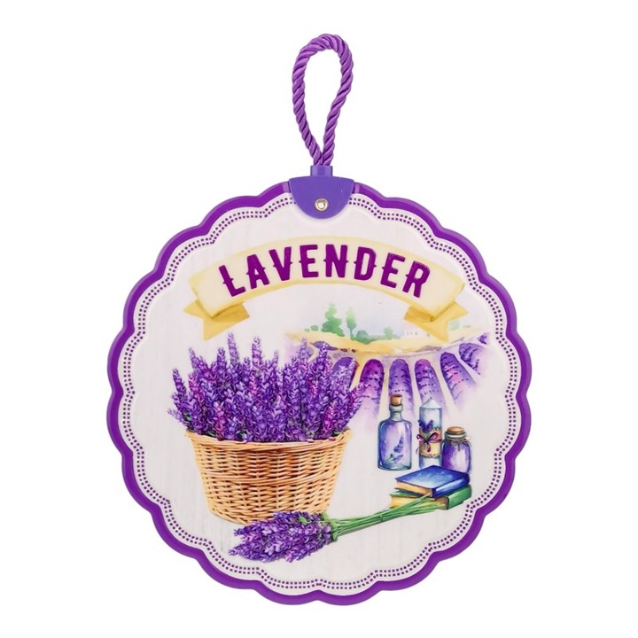 Suport din ceramica pentru oala fierbinte cu lavanda.20x20 cm M5
