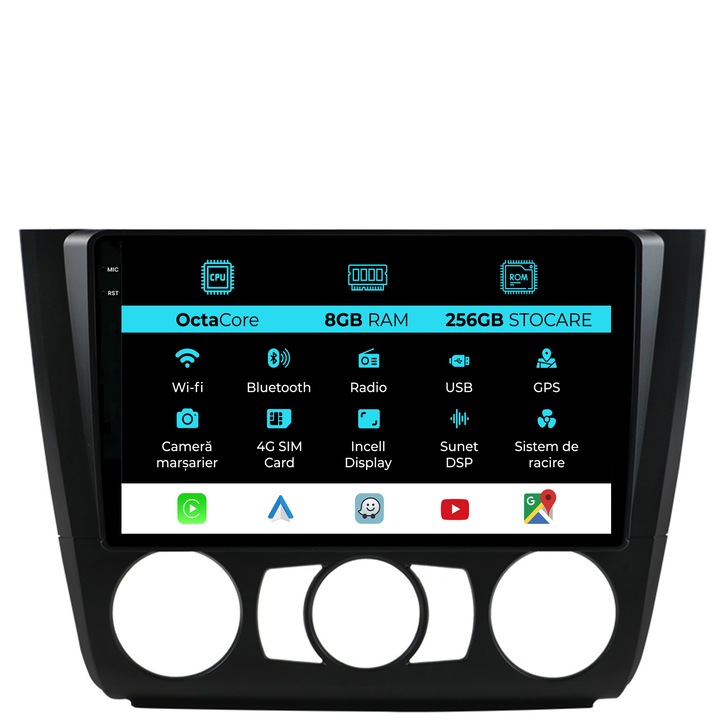 Navigatie Dedicata Bmw Seria 1 E82/E88/E81/E87 (2004-2011), 9Inch, 8Gb Ram, 256Gb Stocare, Carplay