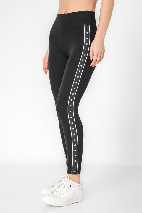 Női leggings, Champion, Logós szalag, Fekete 2183, Fekete