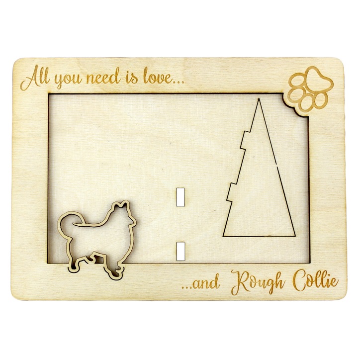 Rama foto din lemn, Art-Dog, personalizabila, 18.5x13.5cm, pentru fotografie 10x15cm