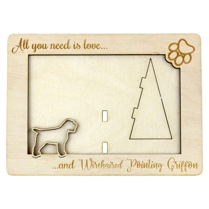 Rama foto personalizata, Art-Dog, 18.5x13.5cm, din placaj de mesteacan, pentru fotografie 10x15cm