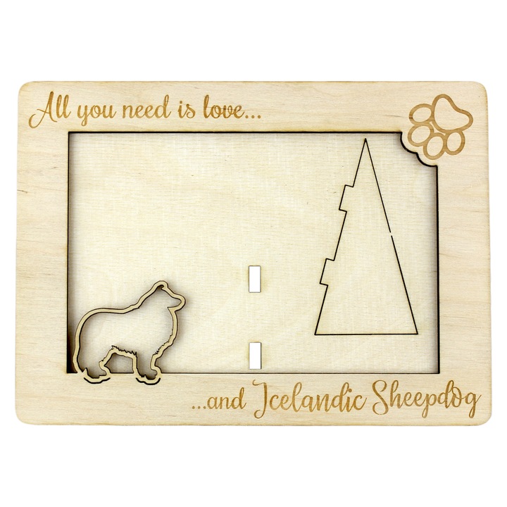 Rama foto din lemn, Art-Dog, pentru caini, personalizabila, 18.5x13.5cm, pentru fotografie 10x15cm