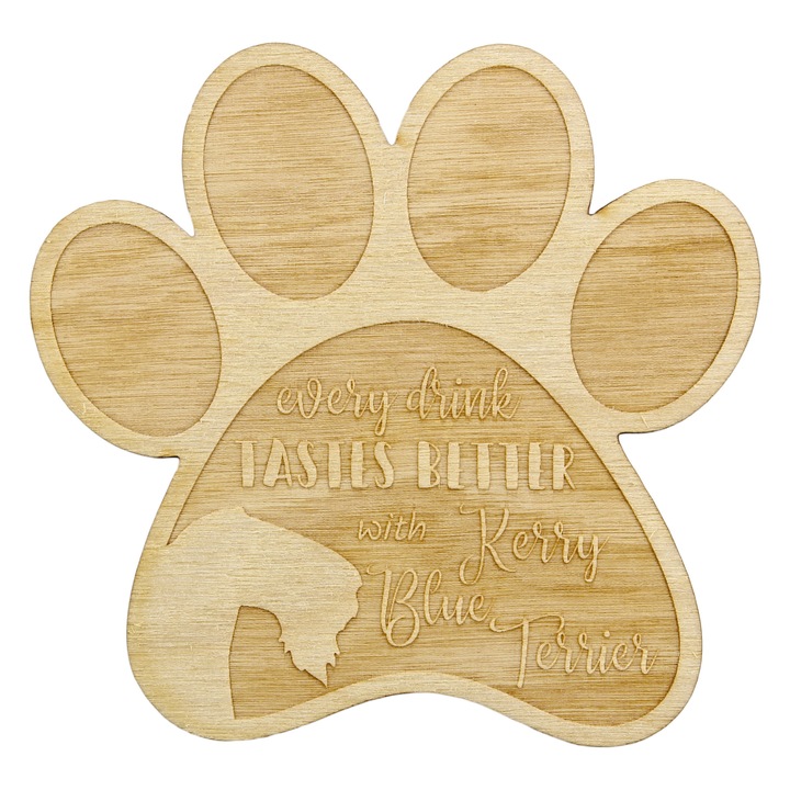 Suport bauturi personalizat, Art-Dog, 10x9,5cm, din placaj de mesteacan, cu gravura caine