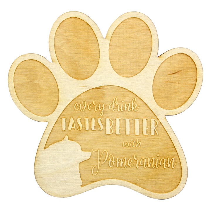 Suport bauturi, Art-Dog, coaster gravat cu caine, personalizabil, 10x9,5cm, lemn de mesteacan