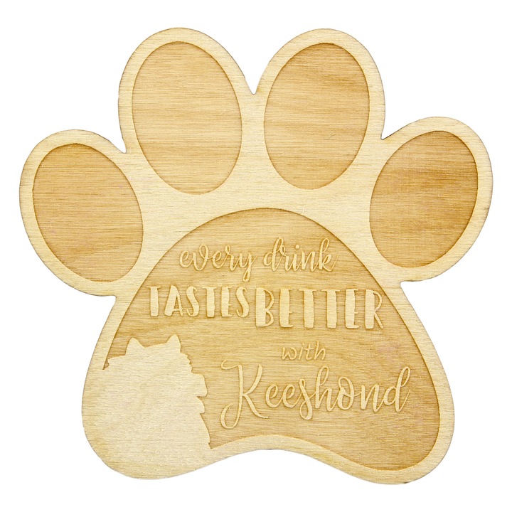 Suport bauturi personalizat, Art-Dog, 10x9,5cm, lemn de mesteacan, pentru iubitorii de caini