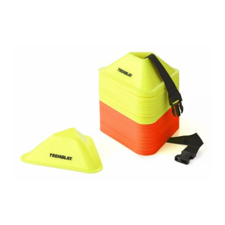 Tremblay pályajelölők, 50 darabos készlet, 7 cm magas, 18x18 cm, újrahasznosított műanyag, sportokhoz