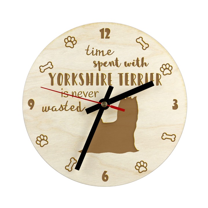 Dekoratív óra Art-Dog, kutya design, 30 cm, nyírfa rétegelt lemezből, szerelési készlet