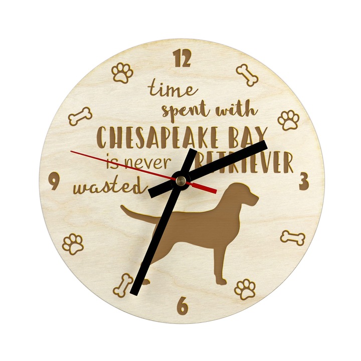 Art-Dog dekoratív óra, 30 cm, nyírfa rétegelt lemezből, gravírozási lehetőséggel, szerelési készlettel együtt