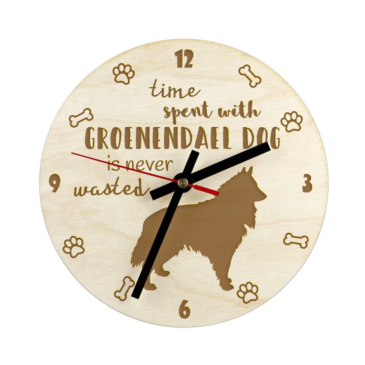 Art-Dog dekoratív óra, kutya design, 30 cm, nyírfa rétegelt lemezből, szerelőkészlet