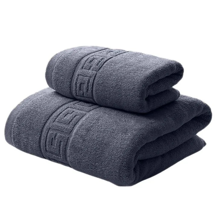 Комплект 2 кърпи 100% Памук, 500 гр/м², NufJoy®, много меки, сертифицирани по OEKO TEX, 1 кърпа за баня 70x140 см и 1 кърпа за ръце 50x90 см, супер абсорбиращи, устойчиви на многократно пране, Сив